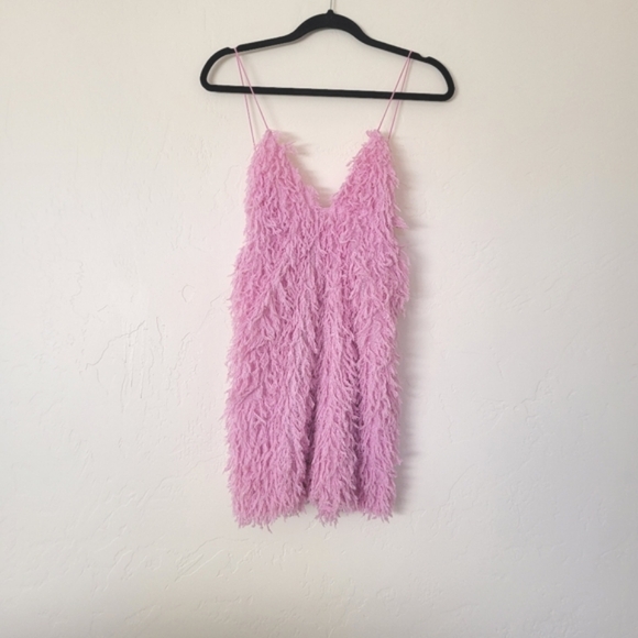 For Love & Lemons Kamara Pink Fuzzy Dress - Picture 3 of 14